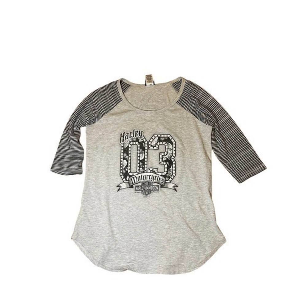Harley-Davidson Women's Motorcycle Top Shirt Tshirt S‎ 3/4 sleeve